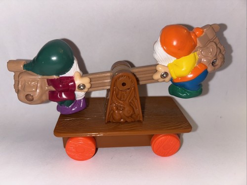 1992 McDonalds Disney Schneewittchen & die sieben Zwerge Grumpy & Happy Vintage Spielzeug - Bild 2 von 2