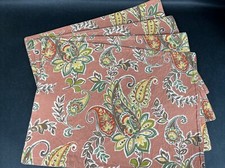Set of 4 Bohemian Floral Orange Placemat 17.5x13  100 Cotton Made In India