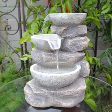 Feng Shui Indoor Multi Bowls Tabletop Water Fountain