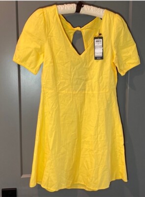 Vera Moda Yellow V Neck Mini Dress Size XS