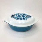 PYREX Blue Horizon 043 1.5 Quart Casserole Dish With Lid 1960's Vintage