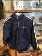 ADIDAS Vintage Reversible Jacket Coat Blue White YOUTH Medium