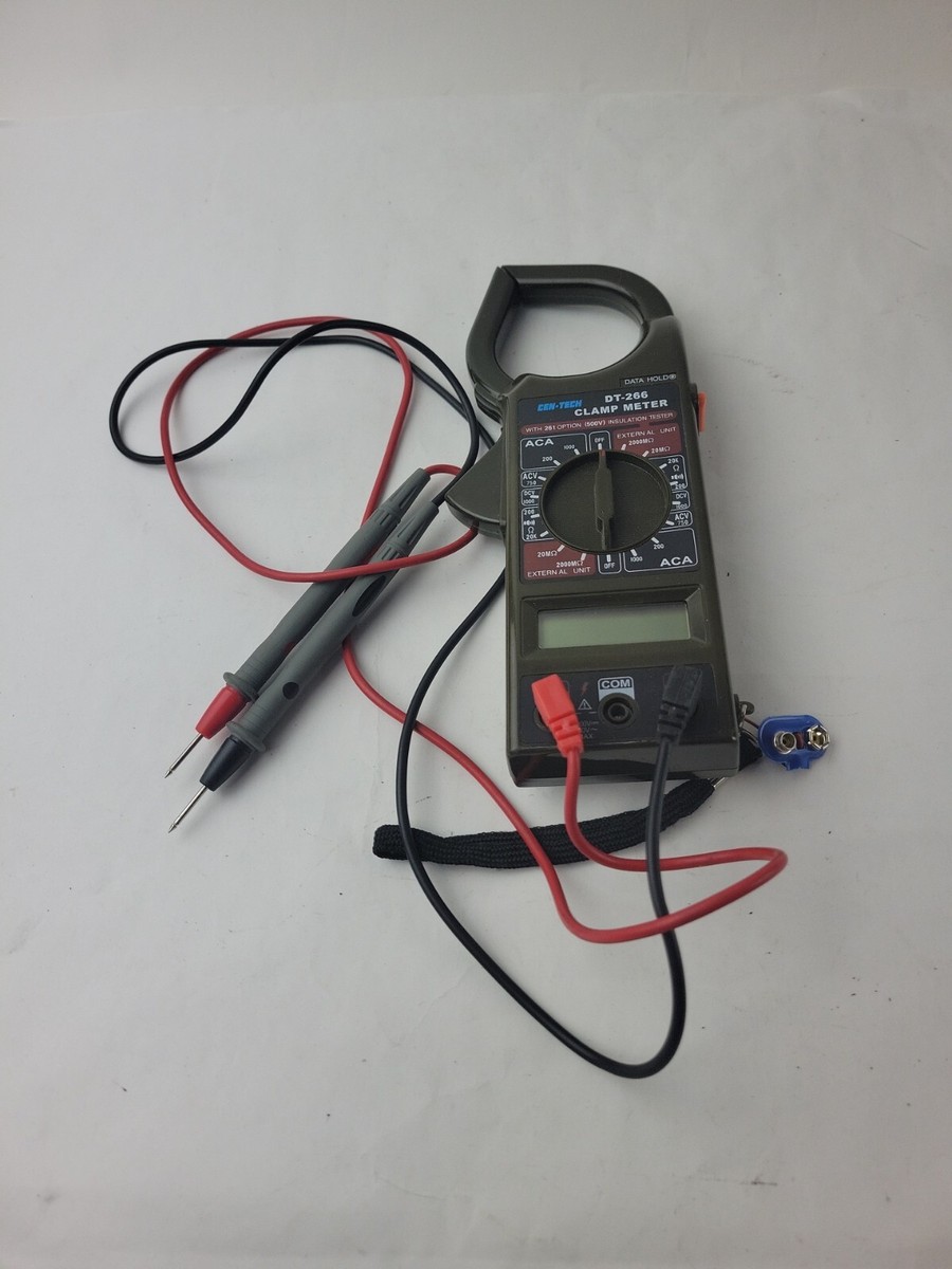 Cen-Tech DT-266 Digital Clamp Meter Multimeter w/ Test Leads