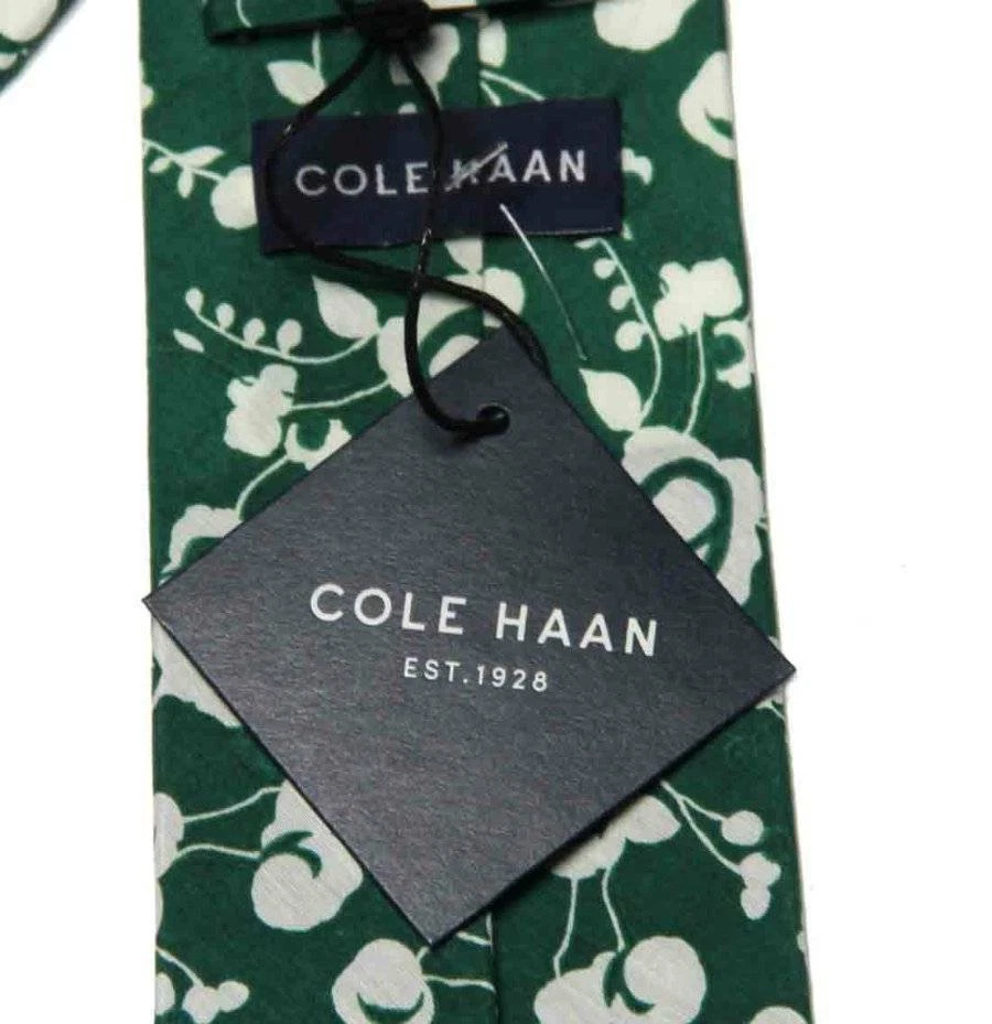 Corbata Cole Haan seda y algodón floral verde blanco seda para hombre Foto 2 de 2
