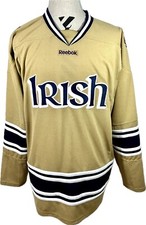 Notre Dame Fighting IRISH - Gold Navy Men's Adult XL Hockey Jersey NCAA Reebok