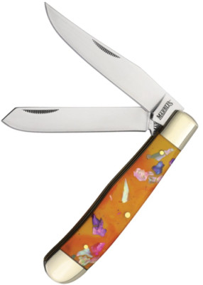 Marbles Trapper Pocket Knife Stainless Steel Clip/Spey Blades Acrylic Handle