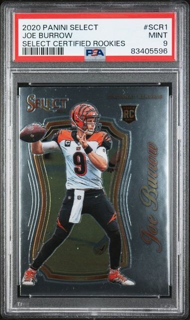 JOE BURROW 2020 PANINI SELECT CERTIFIED ROOKIES #SCR1 MINT PSA 9 RC BENGALS