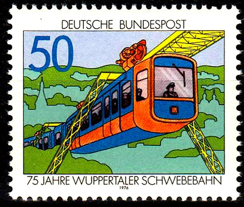 881 postfrisch BRD Bund Jahrgang 1976 75 Jahre Eisenbahn Schwebebahn Wuppteral - Bild 1 von 1