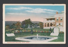 white border postcard - Brookhurst Grounds, Lenox, Massachusetts 