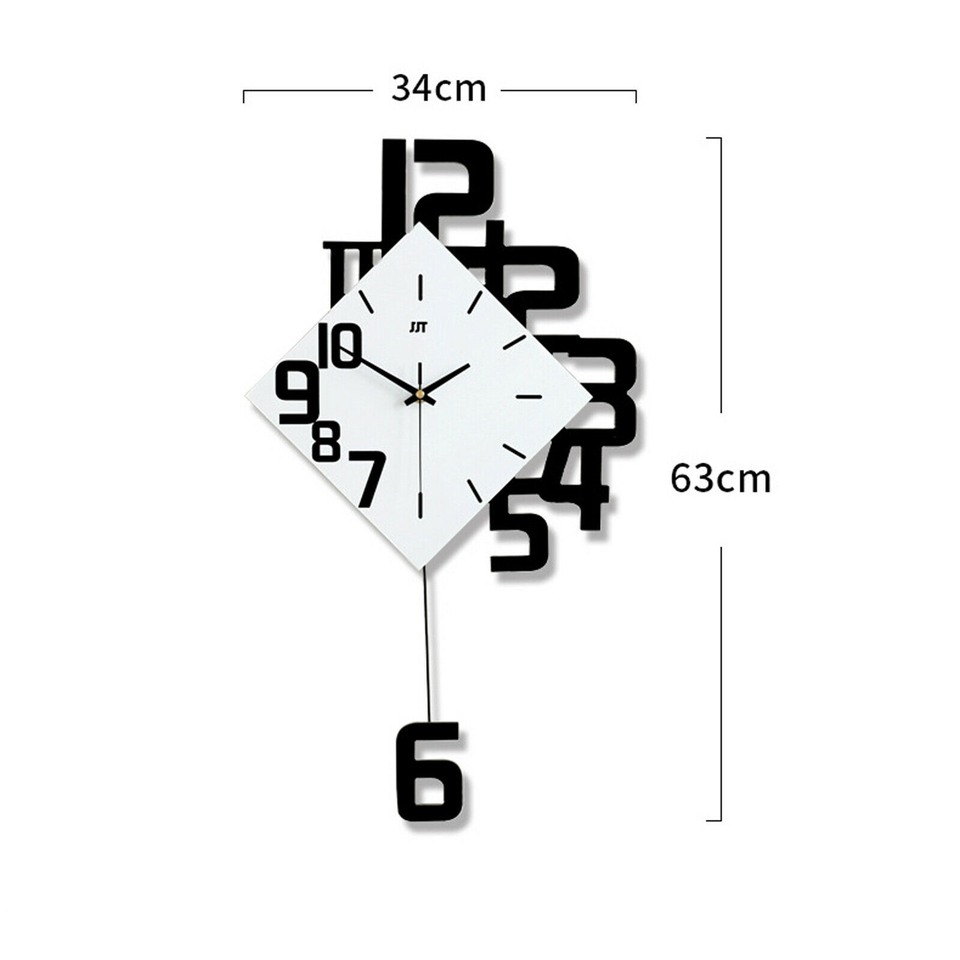 Modern Swing Metal Quartz Silent Wall Clock Nordic Design Hanging Clock