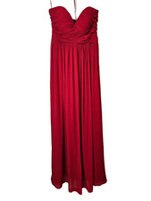 Gather & Gown red strapless chiffon gown. Size 10. NWT.