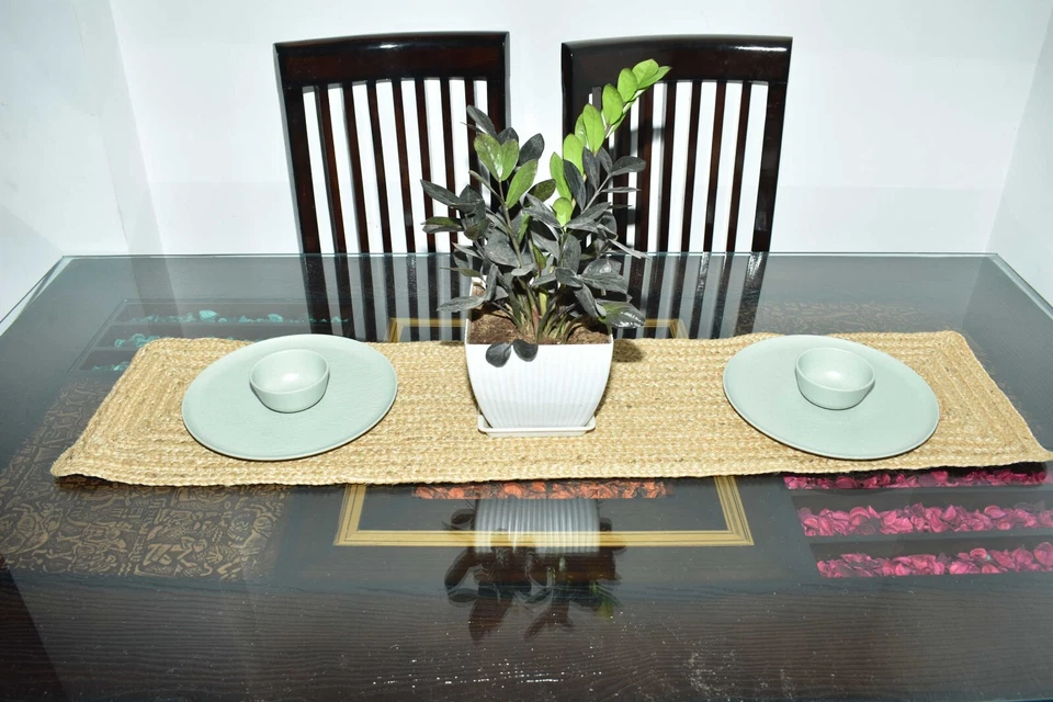 Jute Placemats Handmade Rustic Look Dining Table Mats Coffee Table Mats Rugs - Image 3 of 4