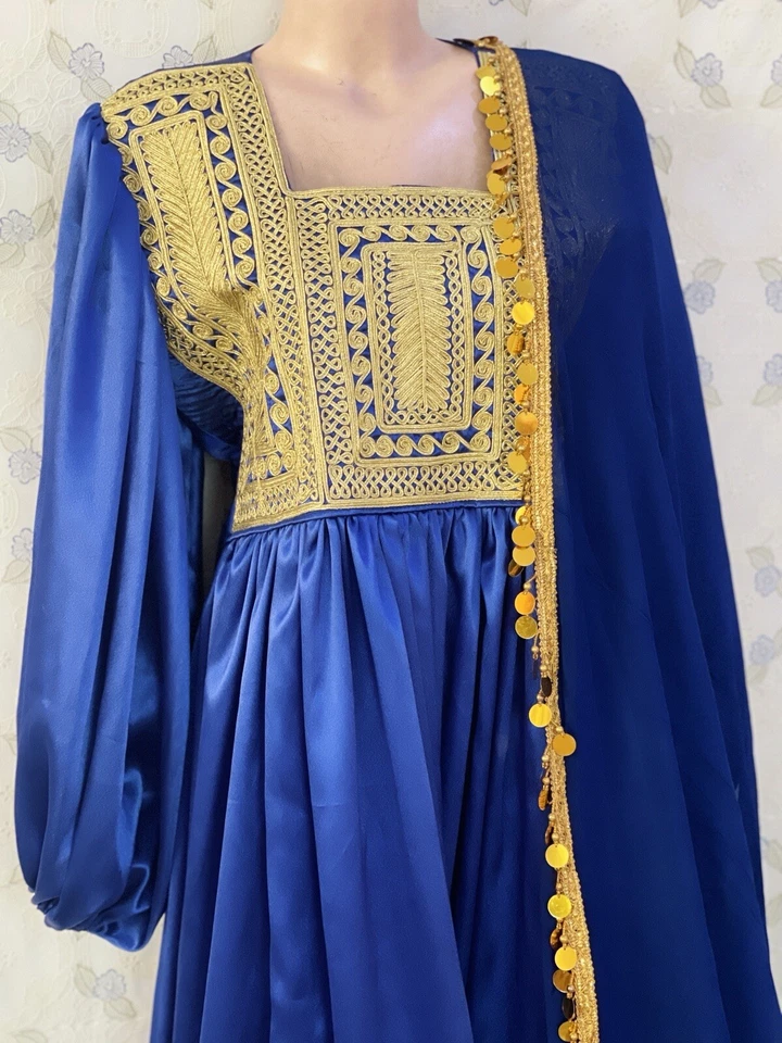Gandea Afghani Dress Satin Handmade Charma Dress  Medium Size - Image 2 of 4