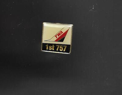 BOEING TWA AIR LINES 1ST 757 FLIGHT  LAPEL PIN