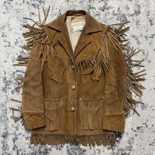 Vintage Schott Rancher Fringe Jacket Suede Leather Women's Size 10