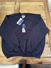 Vtg 90s Russell Athletic Sweatshirt 2XL Pluma Blue Blank Crewneck Dead Stock