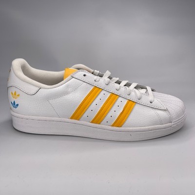 ADIDAS Mens SIZE 10 Superstar White Team College Gold NEW