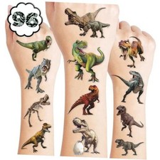 96 PCS T Rex Dinosaur Pre-Cut Temporary Tattoos Birthday Party Normal