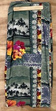 Vtg Jams World Women M 5 Maxi Wrap Skirt Coverup Hawaiian Floral Beach Palms