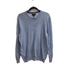 Club Room Men  s Blue 100 Cotton Crewneck Sweater Size M Preppy Layer Casual