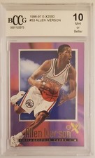 1996-97 E-X2000 Allen Iverson #53 RC BCCG 10 Mint or Better 76ers Rookie