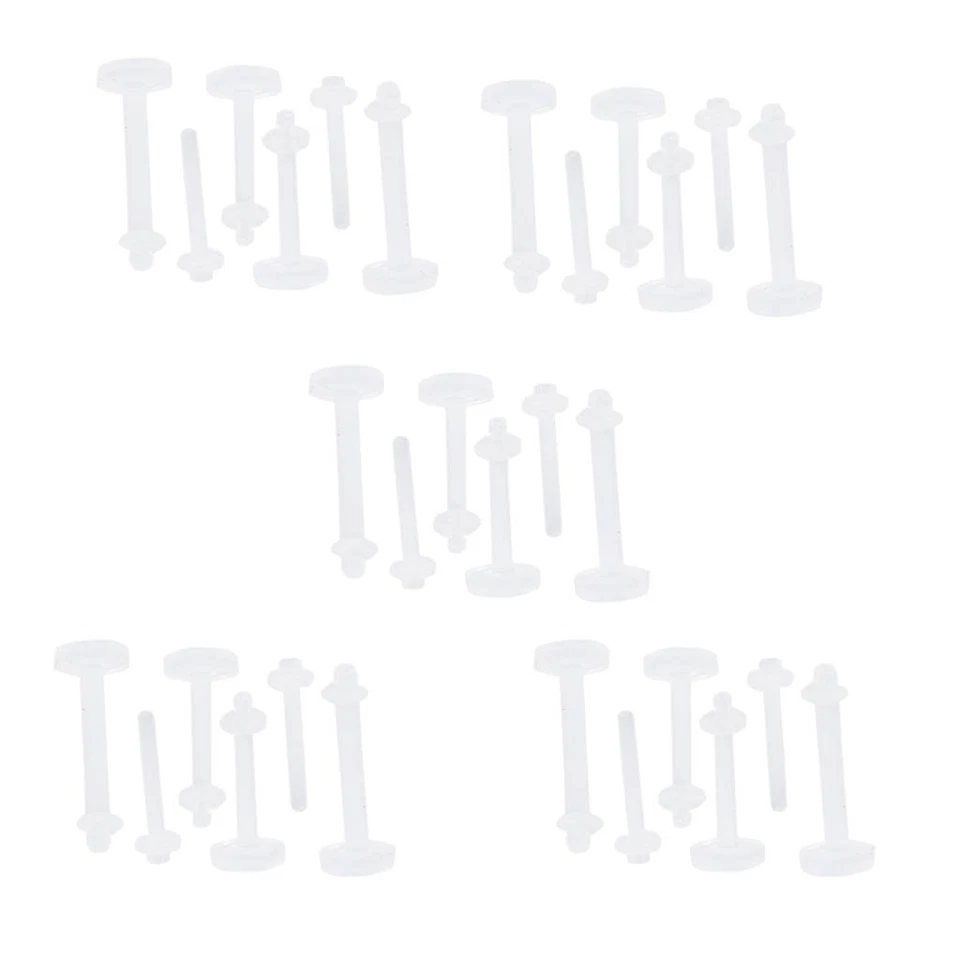 Anelli Per Labbra In Acrilico Trasparente Da 30 Pezzi 16G E 18G Labret - Immagine 2 di 4