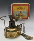 Antique Original Brass Primus Kerosene Stove Camping Torch Sweden with Tin Box