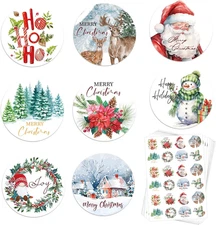 1000 Pcs Christmas Stickers for Envelopes,1.5 Inch round Christmas Stickers for 