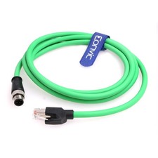 M12 4 Pin D-Code to RJ45 Gigabit Cognex Industrial Network Cord CAT5 Shielded...
