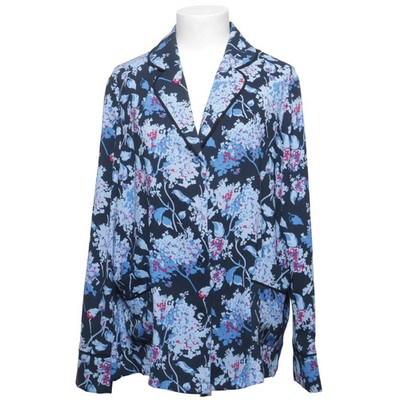 Ichi, Bluse, Größe: M, Blau/Schwarz/Mehrfarbig, Polyester, Blumen, Damen #IIa
