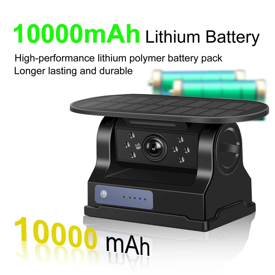 Magnetic Solar Wireless Backup Camera 1080P DVR 5" Monitor Reverse for Truck RV - image 3 of 4