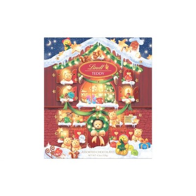 Lindt Holiday Teddy Bear Advent Calendar Assorted Chocolate Candy, 4.5 oz 