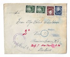 Romania 1948 multi franking on censored to Austria