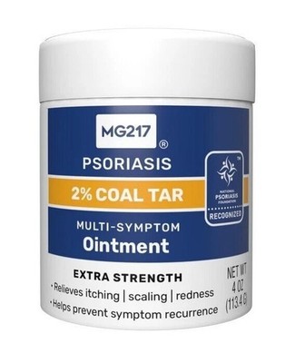 MG217 Psoriasis 2% Coal Tar Multi Symptom Ointment 4 Oz( 113.4 g ) Jar Fast Ship
