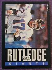 1985 Topps #122 Jeff Rutledge Rookie Football card New York Giants!. rookie card picture