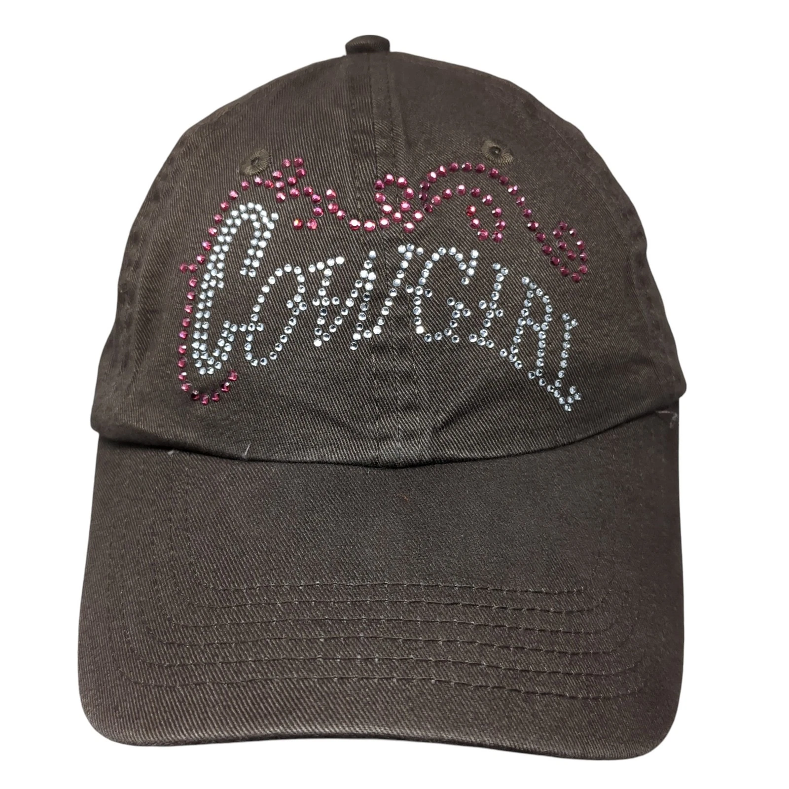 Cowgirl Slideback Baseball Cap Brown One Size Adjustable Rhinestone Harriton