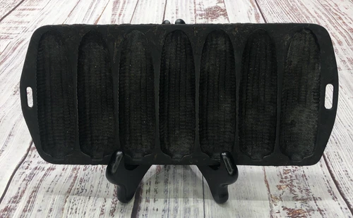 Vintage Lodge Cast Iron Cornbread 7 Ear of Corn Skillet Mold Pan 27 C