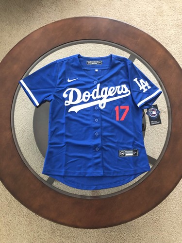 sNWT Shohei Ohtani Dodgers Women's Medium Blue Away Jersey Stitched #17