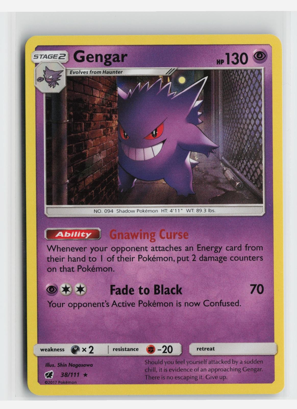 Gengar 38/111 Holo Rare Crimson Invasion Pokemon Holo Near Mint