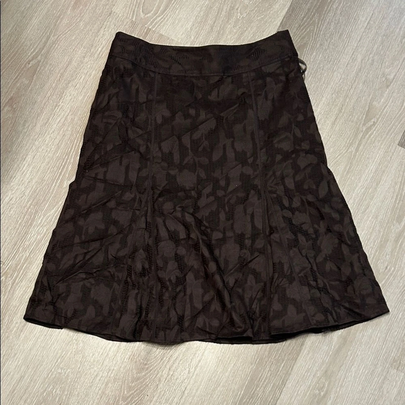 Jones Wear Brown Floral Printed 100% Cotton Fabric A-Line Skirt