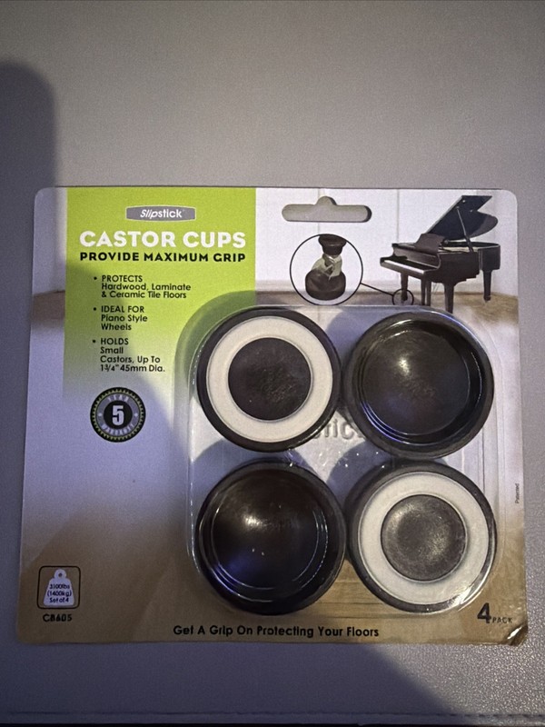 Set of 4 Piano Caster Cups Floor Protectors Upright Piano Coasters Pads