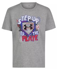 New Under Armour Boys' Baseball Step Up To The Plate T-Shirt Size 5 NWT
