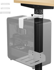 Adjustable Under-Desk PC Mount, No-Drill Computer CPU Holder for Standing Desks,