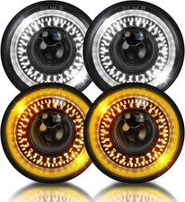 COLIGHT 5 3/4'' 5.75" LED Headlight Start-up Gradient Halo Turn Signal DRL Amber