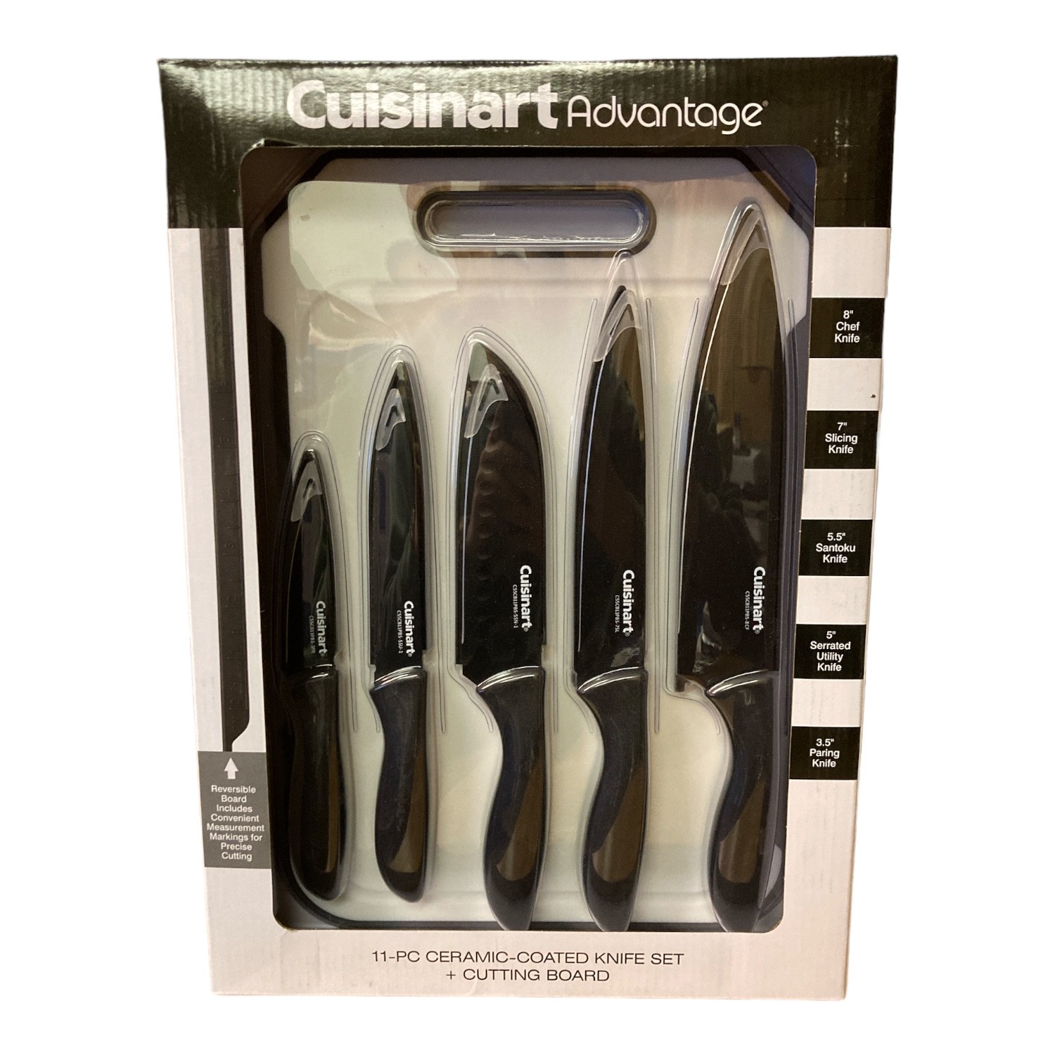Набор столовых приборов Cuisinart из 11 предметов и разделочной доски черный 4890₽