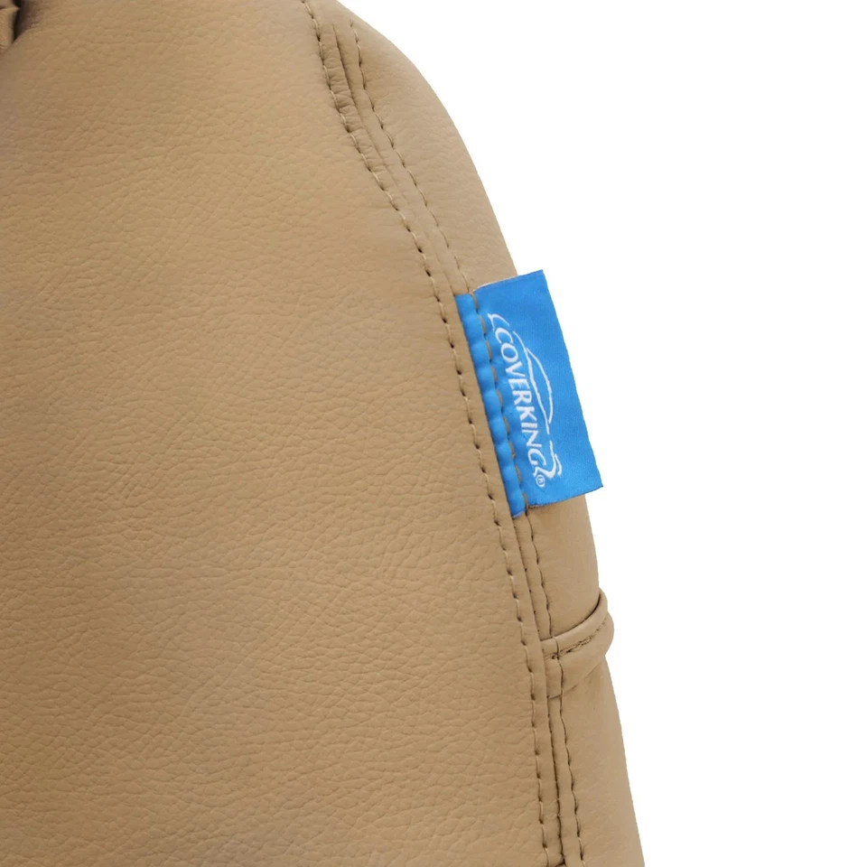 For GMC C3500HD 93-94 Coverking Genuine Leather 1st Row Beige Custom Seat Covers Foto 4 de 4