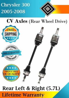 Rear Left & Right CV Axles For 2005-2008 Chrysler 300 5.7L 2WD Lifetime Warranty