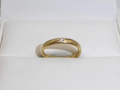 750 Gelbgold 18K Gold Ring 3,9 g Trauring Ehering Diamant RG 51 -16,2 mm A45 - Bild 1 von 4