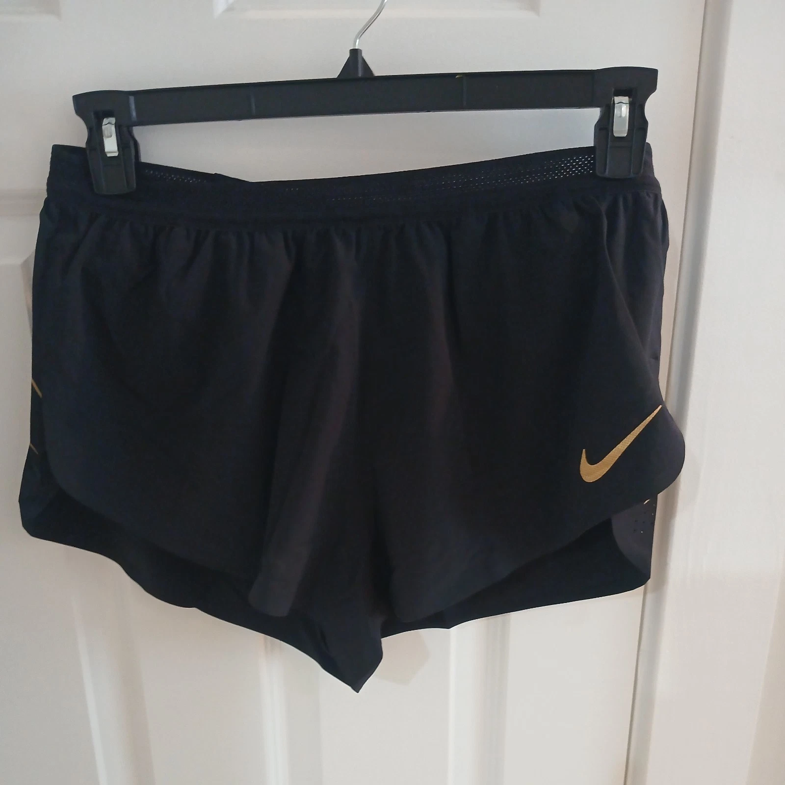 Nike Dri-FIT ADV AeroSwift Mens 2" Running Shorts Black Gold HQ4197-010 Med $90