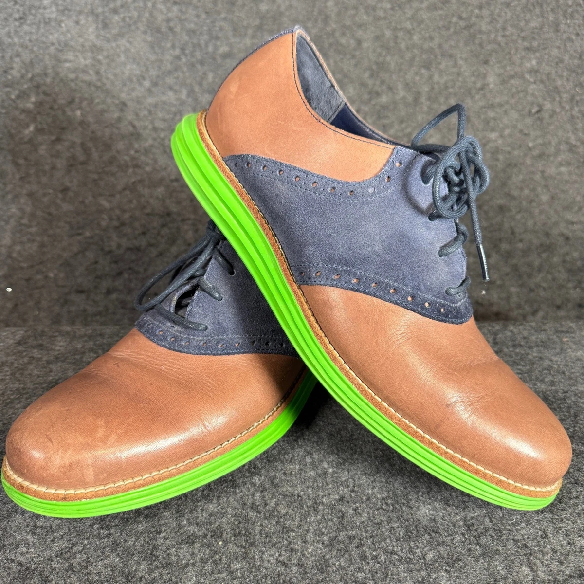 Cole Haan Lunargrand  Wingtip Oxford Grey Neon Yellow Men\'s 9.5M Suede Shoes 2022 Cole Haan x atmos | Øriginal Grand | Mercari main image 4